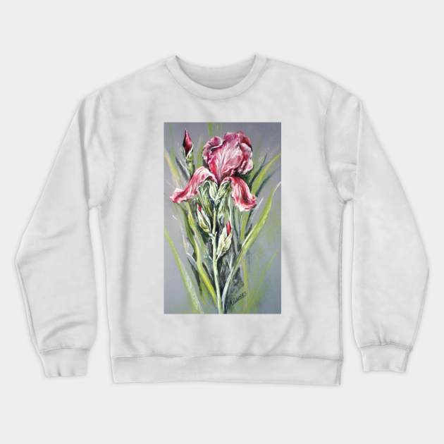 Best of Pink Iris, Pastel Crewneck Sweatshirt by ShiningLightGallery